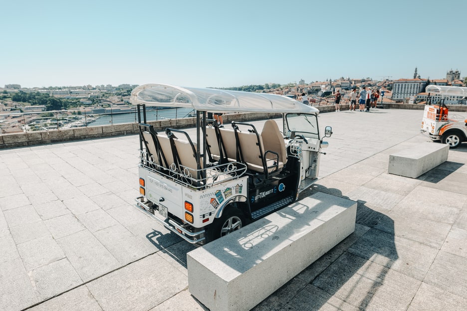 Tuk Tuk tour with panoramic view over Porto, Portugal